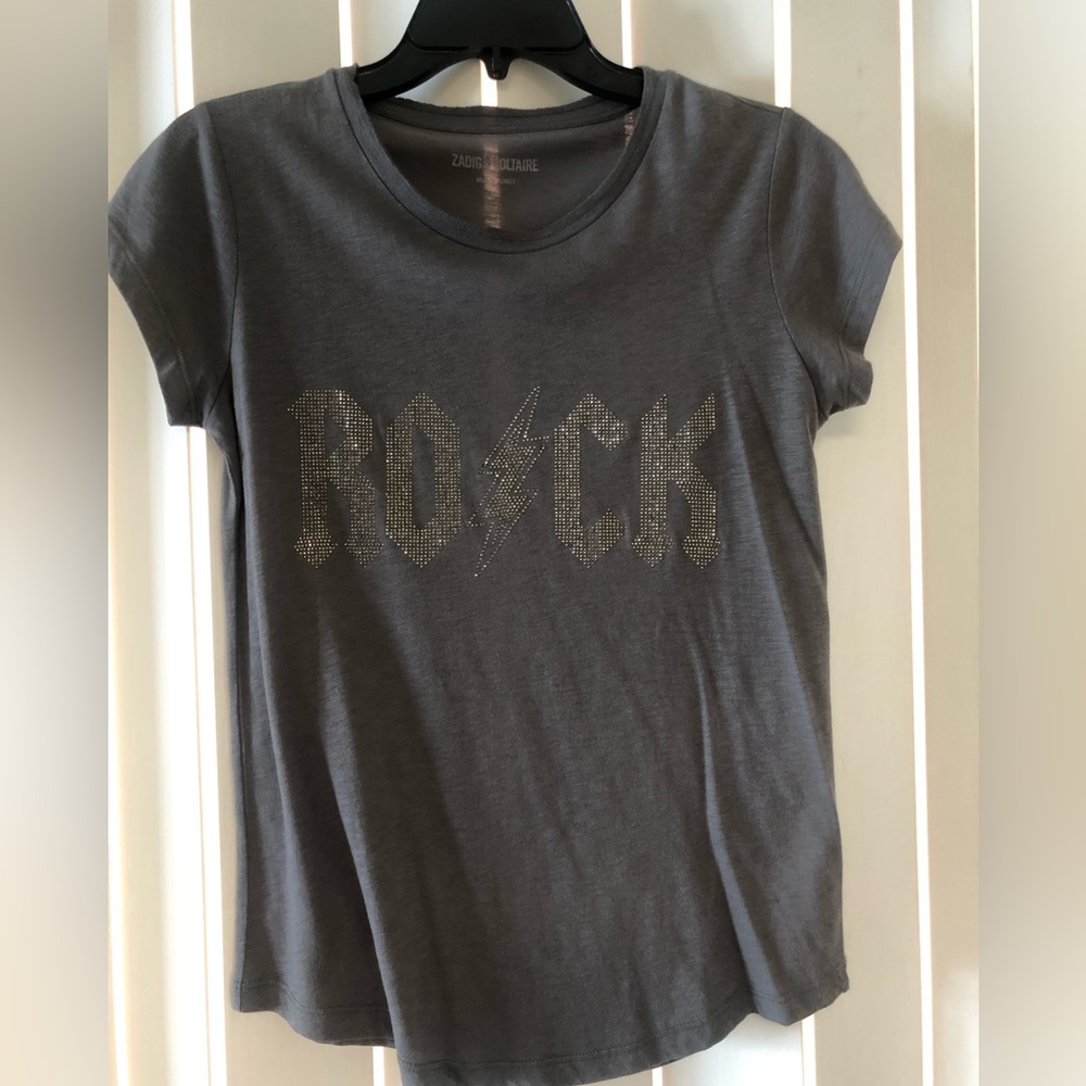 Zadig & Voltaire Rare Rock Beaded Grey T-shirt size Small.
